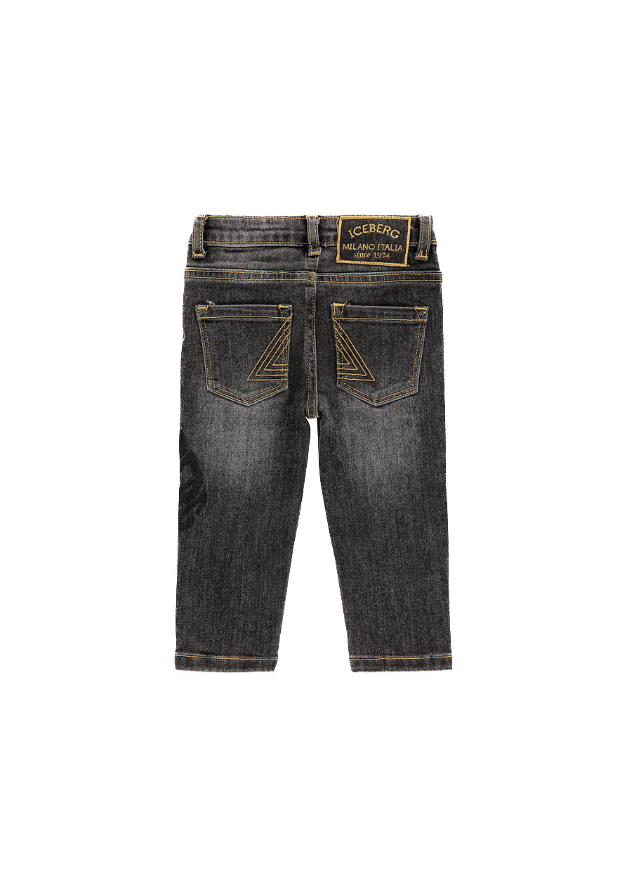 Iceberg Kids Jeans Denim Neri per Neonati (retro)