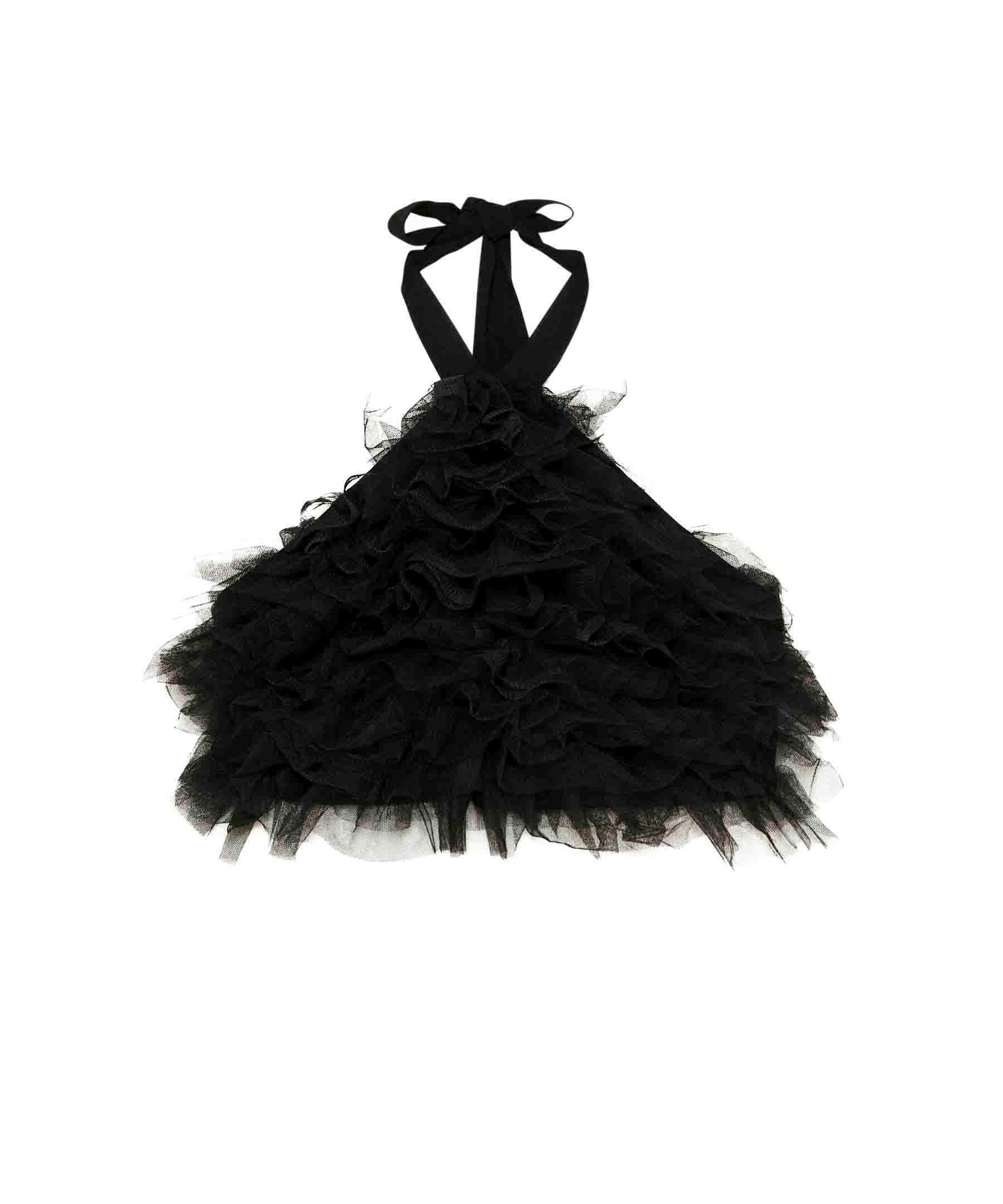 Patrizia Pepe Top Nero con Ruches per Bambine