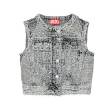 Diesel Kids Gilet in Denim Grigio Sfumato per Bambini