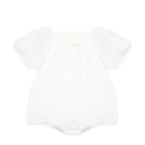 Elisabetta Franchi La Mia Bambina Pagliaccetto con Maniche a Sbuffo Avorio per Neonate