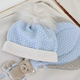 Marlù Cappello Celeste/Beige per Neonati