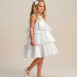 Blumarine Kids Abito Bianco con Balze per Bambine