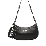 Msgm Kids Borsa a Spalla Nera con Catena (fronte)