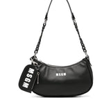 Msgm Kids Borsa a Spalla Nera con Catena (fronte)