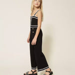 Twinset Kids Tuta Intera Nero e Bianco per Bambine