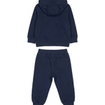 Moschino Kids Completo Felpa e Pantalone Blu Navy per Neonati