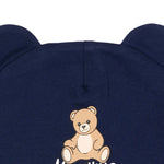 Moschino Kids Cappello Blu Navy con Stampa Teddy per Neonati