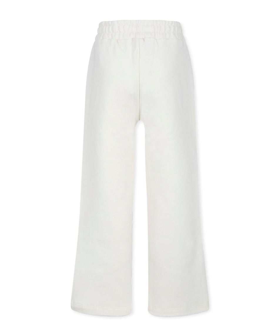 MSGM Kids Pantaloni in Tuta Crema Wide Leg per Bambine (retro)