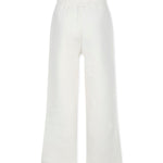 MSGM Kids Pantaloni in Tuta Crema Wide Leg per Bambine (retro)