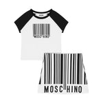 Moschino Kids Completo T-shirt con Gonna Bianco/Nero per Bambine