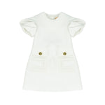 Elisabetta Franchi La Mia Bambina Abito Avorio Monocolore con Logo per Bambine