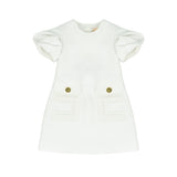 Elisabetta Franchi La Mia Bambina Abito Avorio Monocolore con Logo per Bambine