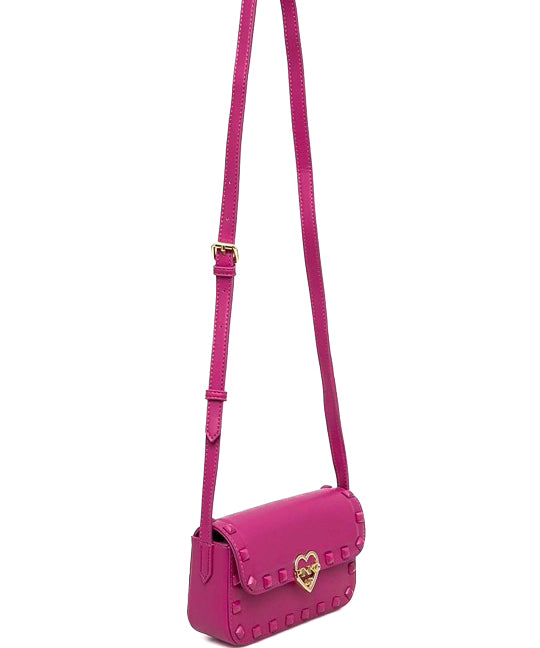Pinko Kids Borsa a Tracolla Fucsia con Borchie per Bambine 