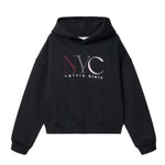 Calvin Klein Kids Felpa Nera con Cappuccio e Stampa Logo a Contrasto per Bambini