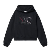 Calvin Klein Kids Felpa Nera con Cappuccio e Stampa Logo a Contrasto per Bambini