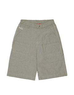 Diesel Kids Bermuda con Tasche Verde/Grigio per Bambini