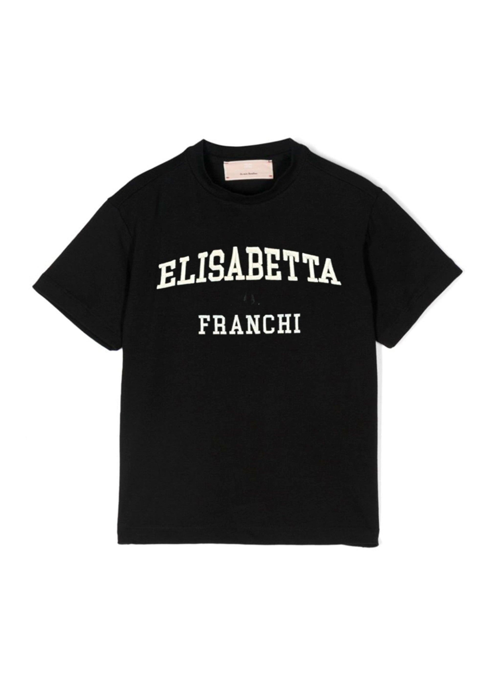 Elisabetta Franchi La Mia Bambina T-shirt Nera con Stampa per Bambine