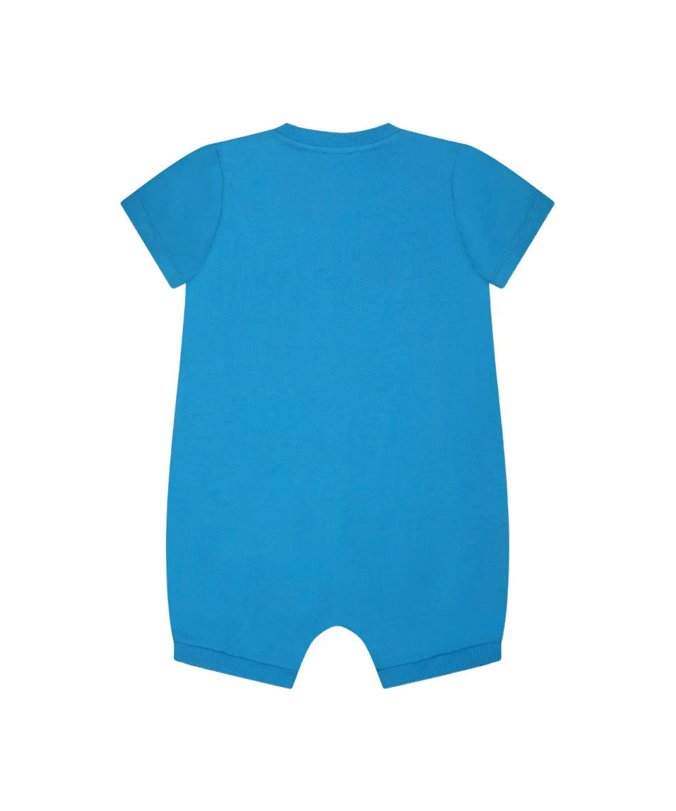 Moschino Kids Tutina Bluette con Stampa Colorful per Neonati