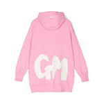 MSGM Kids Abito Rosa con Cappuccio con Logo per Bambine (retro)