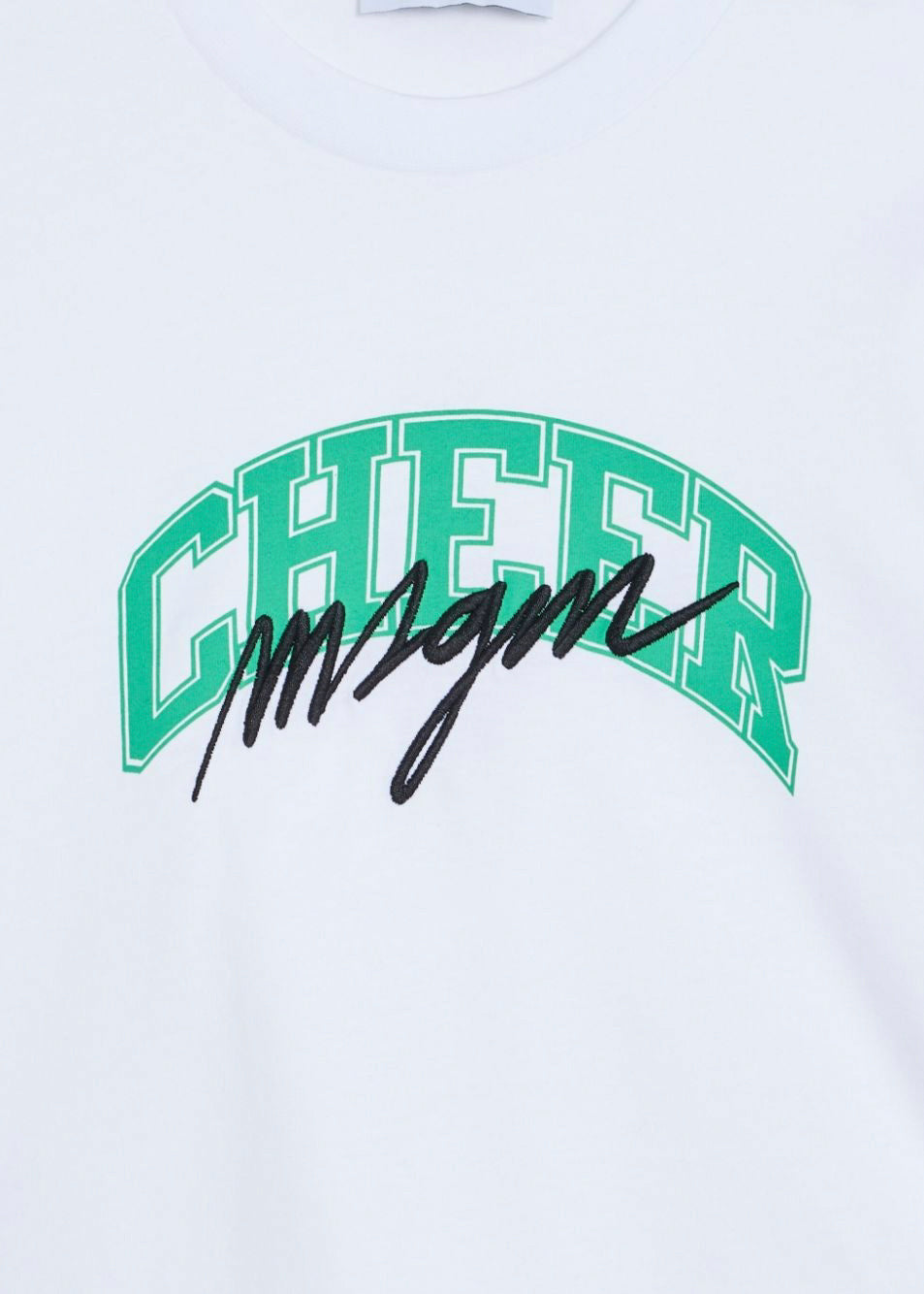 MSGM Kids T-Shirt Crop Bianca Cheer per Bambine