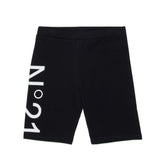 N21 Ciclista Nero con Maxi Stampa Logo Laterale per Bambine