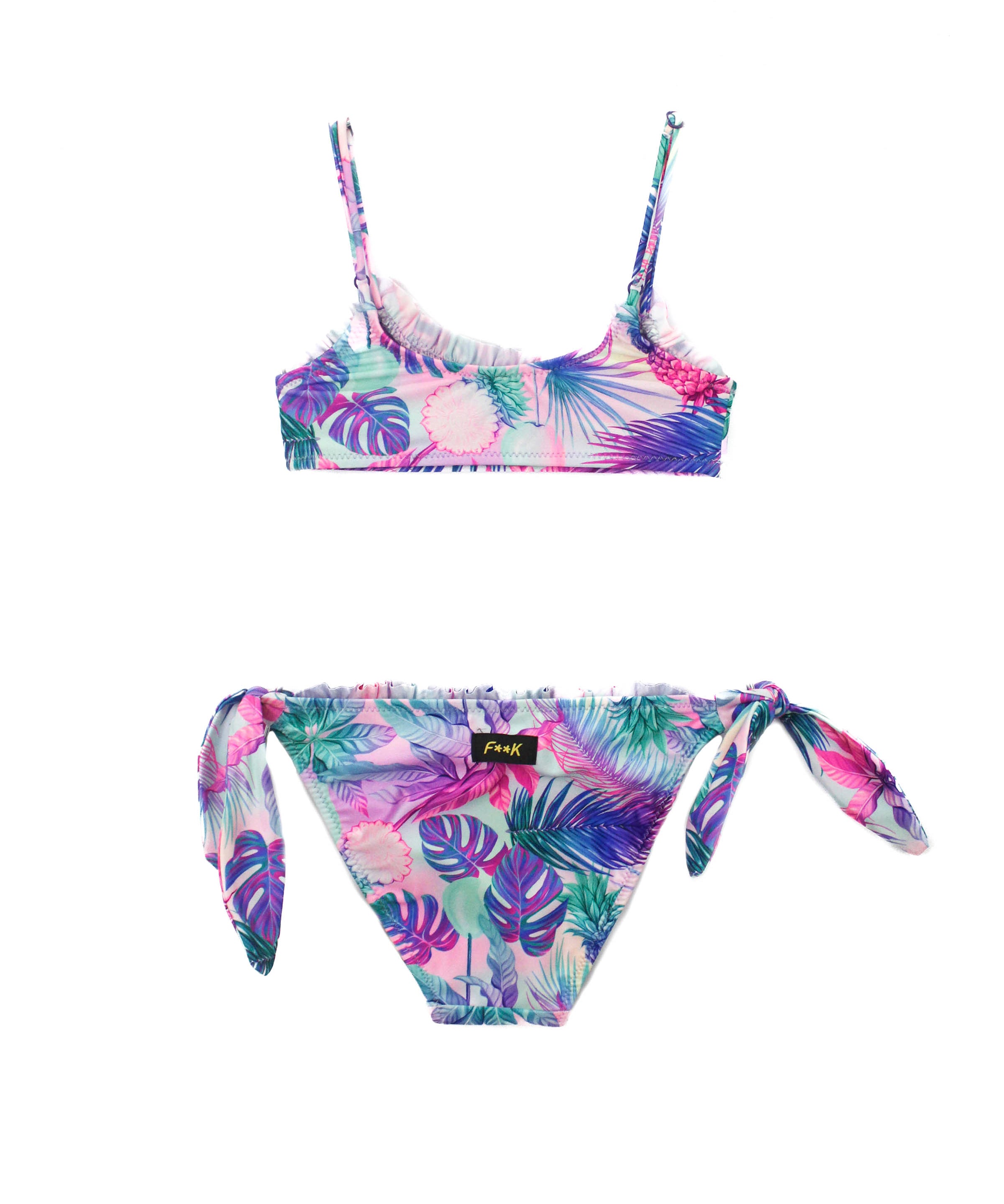 Effek Costume Bikini a Fascia Fantasia Floreale per Bambine