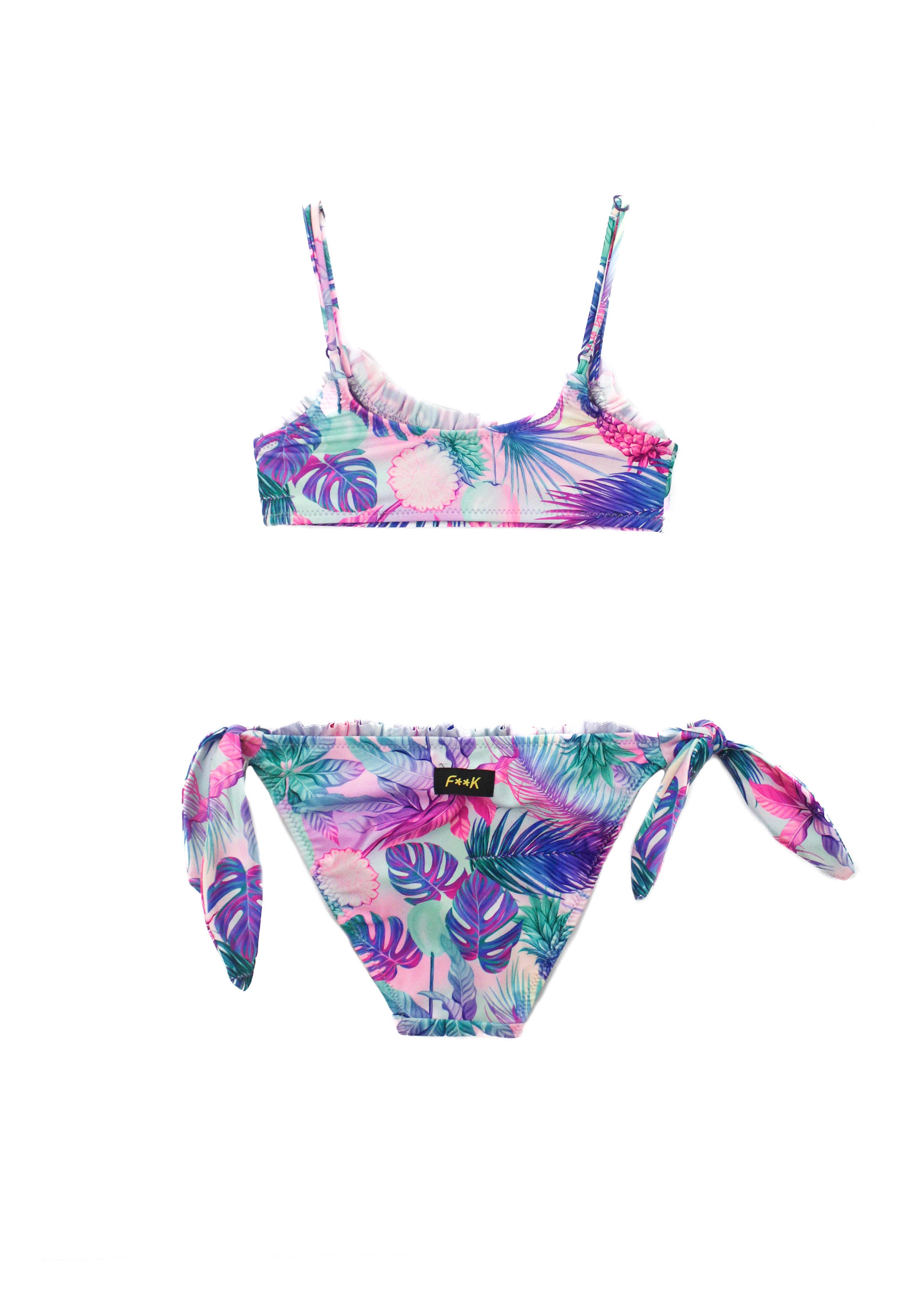 Effek Costume Bikini a Fascia Fantasia Floreale per Bambine