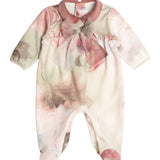 Barcellino Kids Tutina Fantasia Rosa e Verde con Fiocco per Neonate
