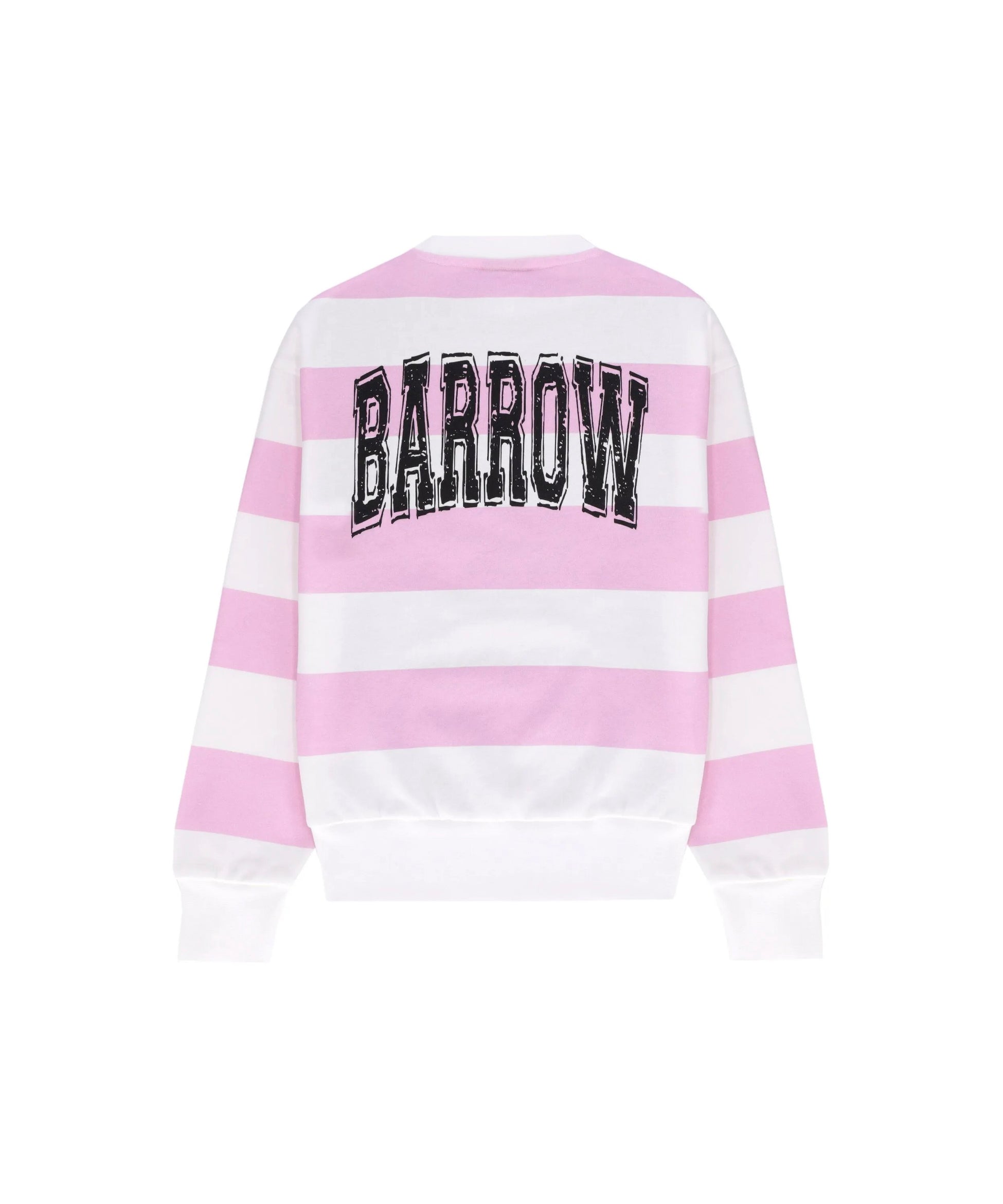 Barrow Kids Felpa a Righe Bianco/Rosa con Stampa per Bambine (retro)