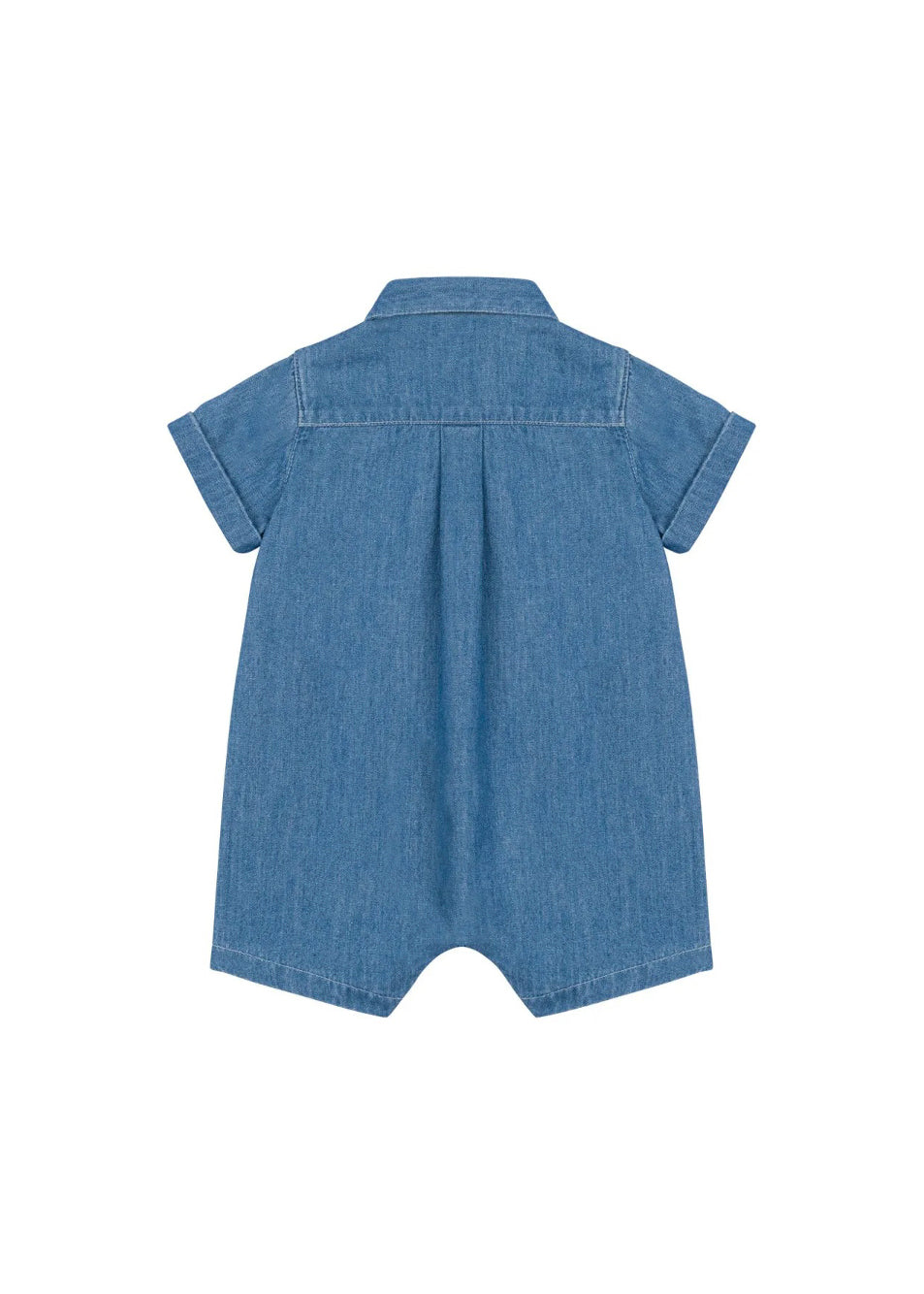 Moschino Kids Tutina in Denim con Stampa per Neonati