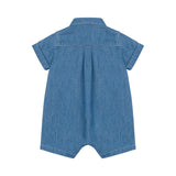 Moschino Kids Tutina in Denim con Stampa per Neonati
