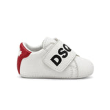 Dsquared2 Kids Sneaker Bianca con Dettagli Rossi per Neonati