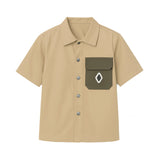 Yes London Camicia Beige con Taschino per Bambini