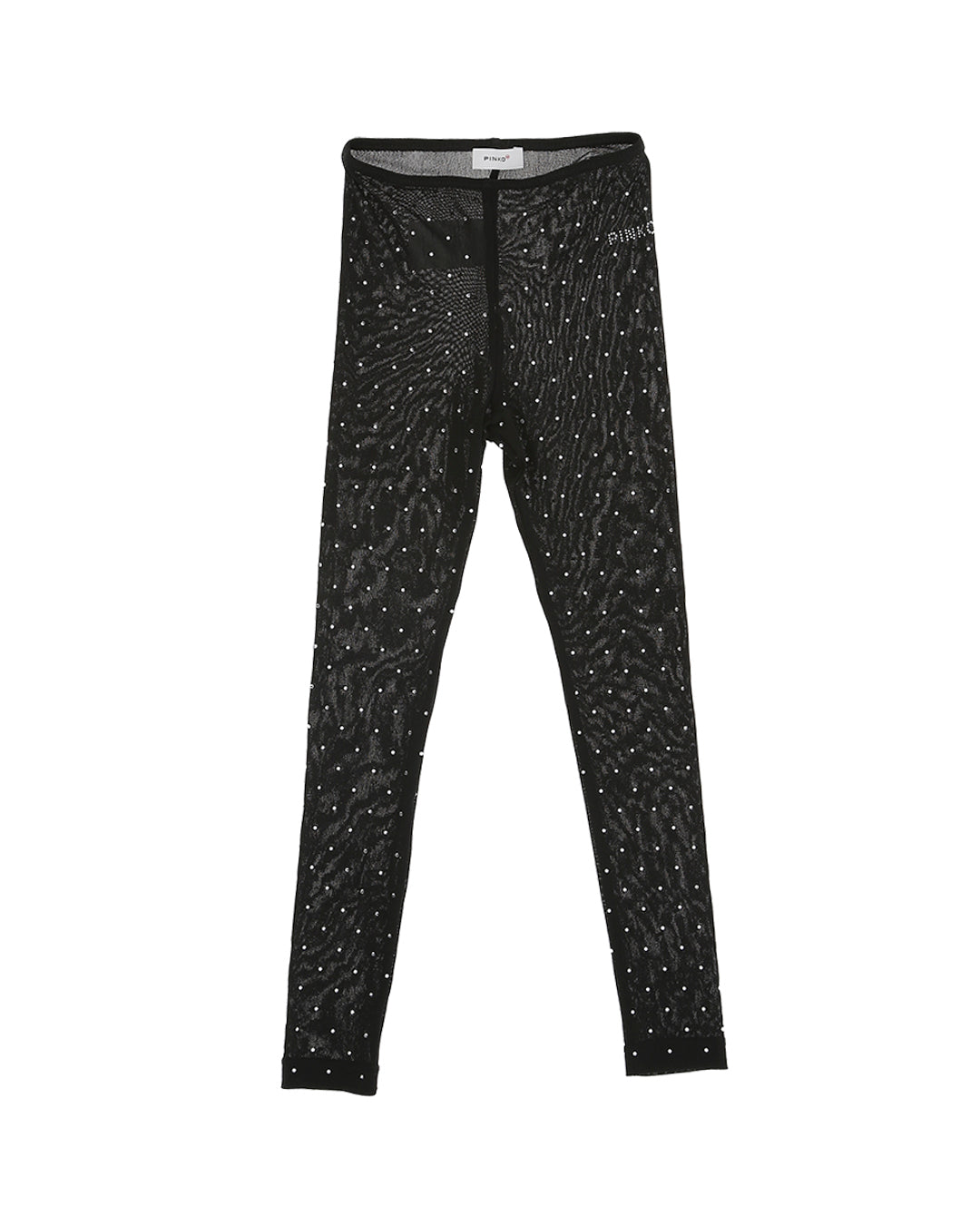 Pinko Kids Leggings Nero con Strass per Bambine