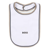 BOSS Kids Set Nascita 3 Pezzi Bianco con Tutina, Cappellino e Bavaglino con Logo per Neonati