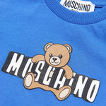 Moschino Kids T-Shirt Bluette con Logo Teddy Bear per Neonati