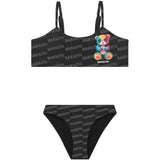 Barrow Kids Costume Bikini Nero All-Over con Stampa Multicolor per Bambine