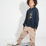 Dsquared2 Kids Felpa Blu con Cappuccio con Stampa Leaf per Bambini