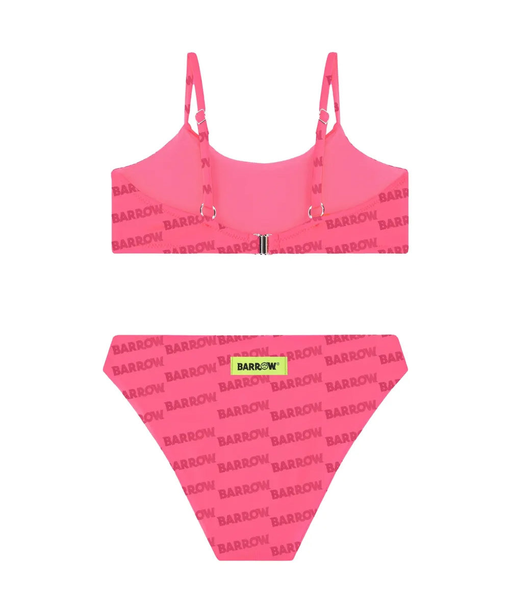 Barrow Kids Costume Bikini Fucsia All-Over con Stampa Multicolor per Bambine