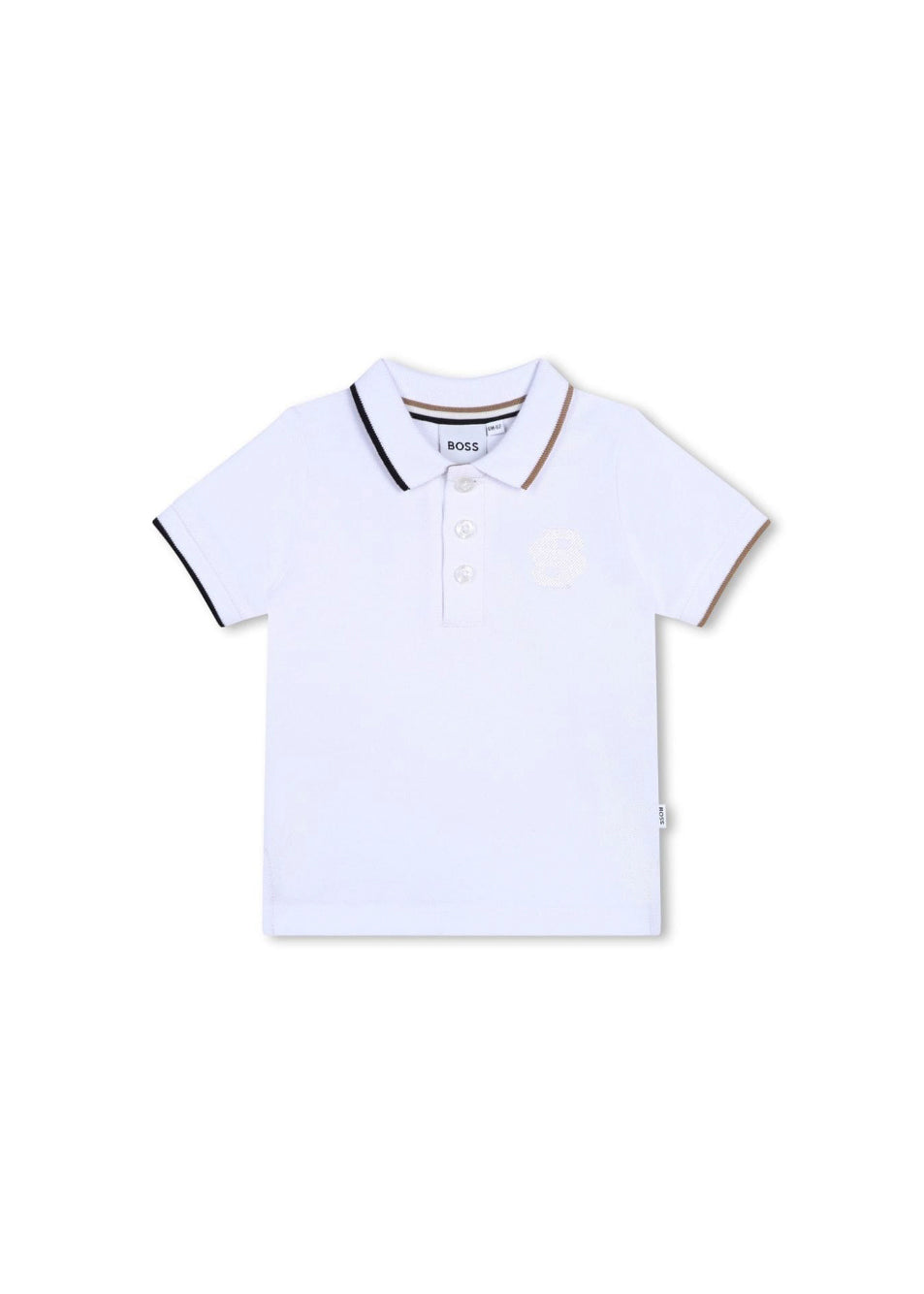 Boss Kids Polo Bianca con Logo per Neonati