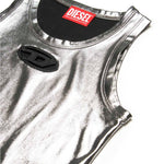 Diesel Kids Top Argento Metallizzato con Oval D per Bambine