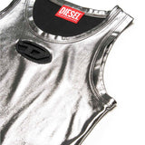 Diesel Kids Top Argento Metallizzato con Oval D per Bambine