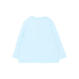 Moschino Kids Maglia Celeste a Maniche Lunghe con Stampa Teddy Bear e Logo per Neonati