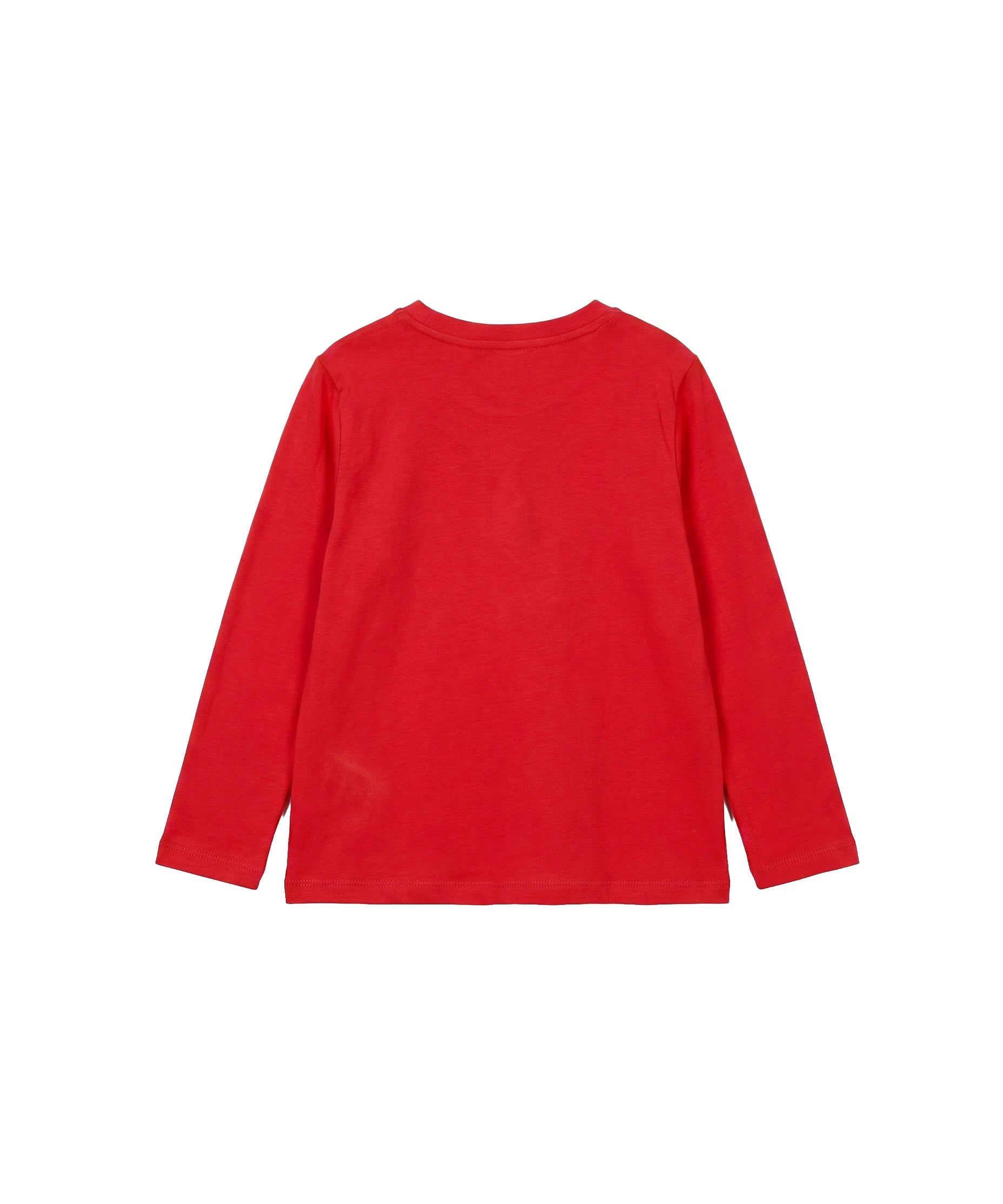 Moschino Kids Maglia Rossa a Maniche Lunghe con Stampa Teddy Bear e Cuore Glitter per Neonate