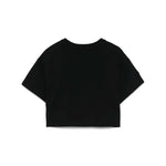 Moschino Kids T-shirt Crop Nera con Stampa Toy per Bambine (retro)