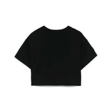 Moschino Kids T-shirt Crop Nera con Stampa Toy per Bambine (retro)