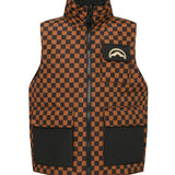 Sprayground Kids Giubbino Smanicato Puffer Double Face Nero e Marrone Unisex