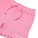 Dsquared2 Kids Short Rosa in Felpa con Logo per Neonate