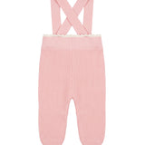 Elisabetta Franchi La Mia Bambina Completo Tutina Avorio+Salopette Rosa con Logo per Neonate