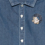 Moschino Kids Camicia in Denim con Logo Teddy Bear per Neonate